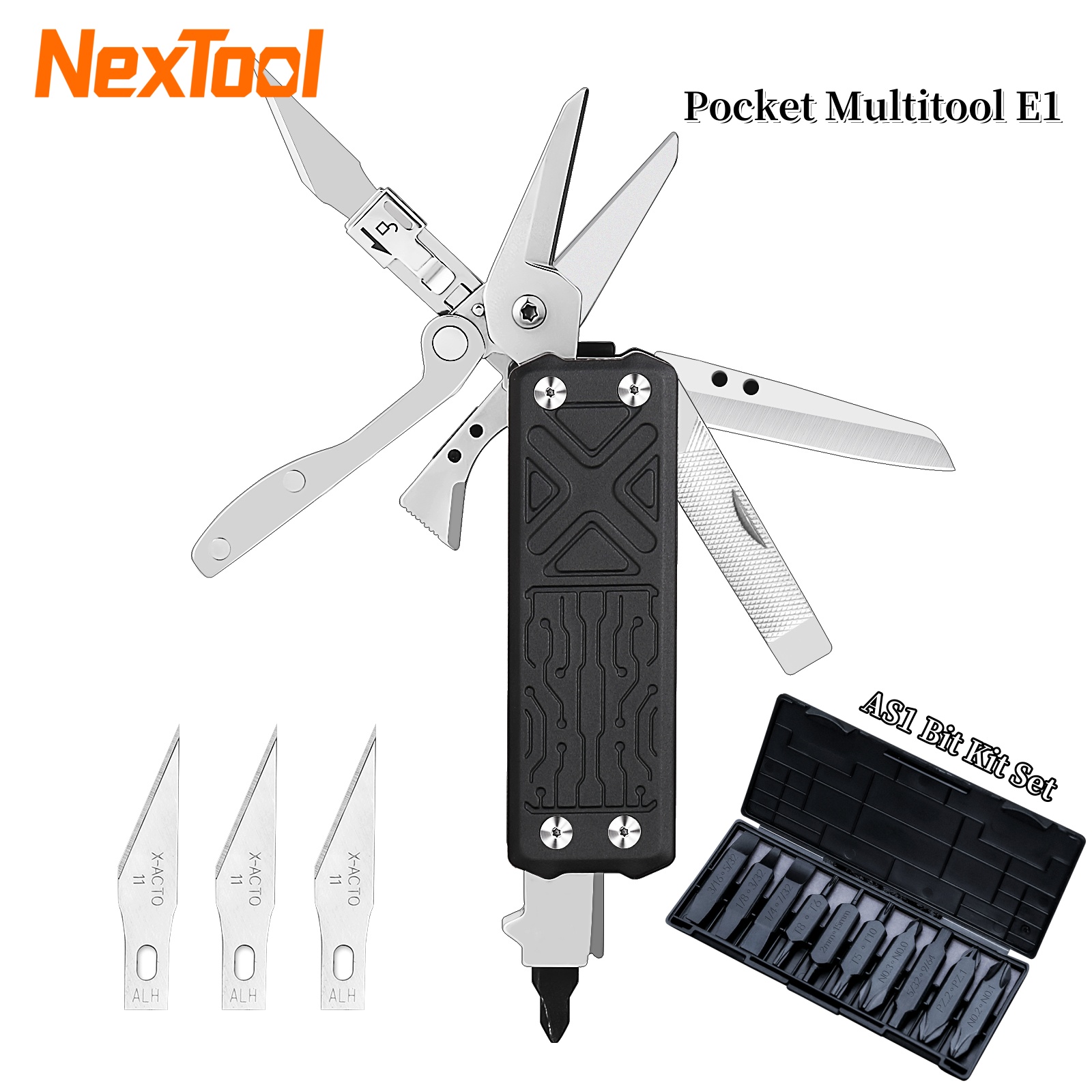 Xiaomi Power Tools - NexTool 10-in-1 pocket-multitool E1 zakmes schaar